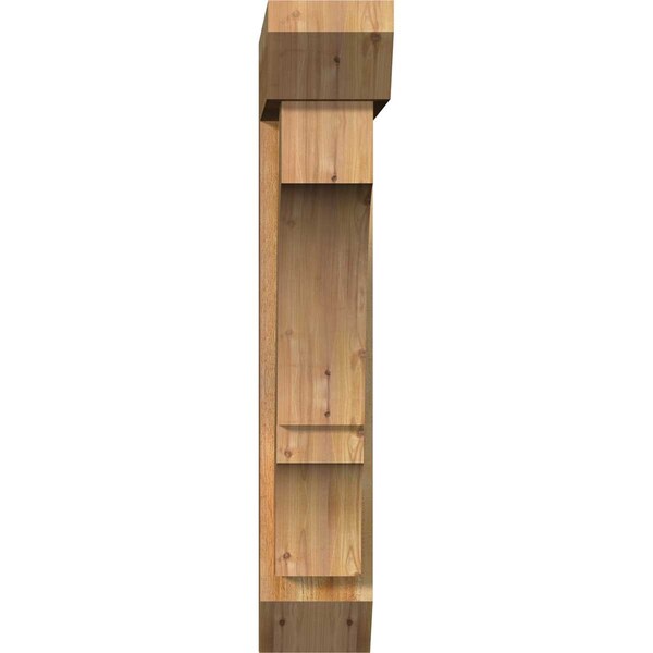 Balboa Slat Rough Sawn Bracket W/ Offset Brace, Western Red Cedar, 8W X 32D X 44H